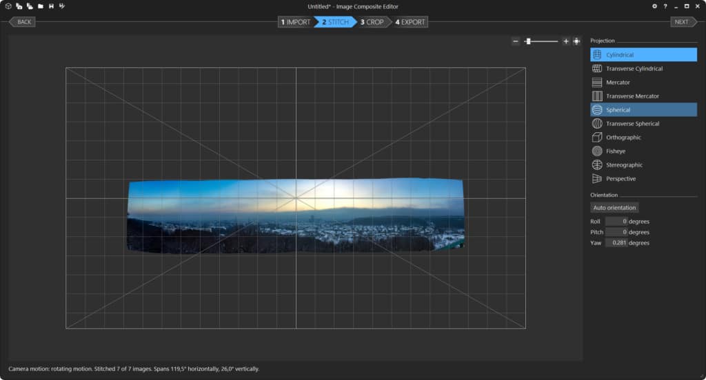Sklejanie zdjęć-efekt wstępny