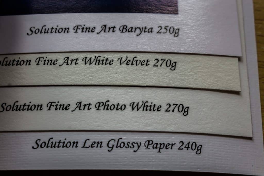 Jak wydrukować zdjęcie fotograficzne przykład faktury papieru fotograficznego - próbnik