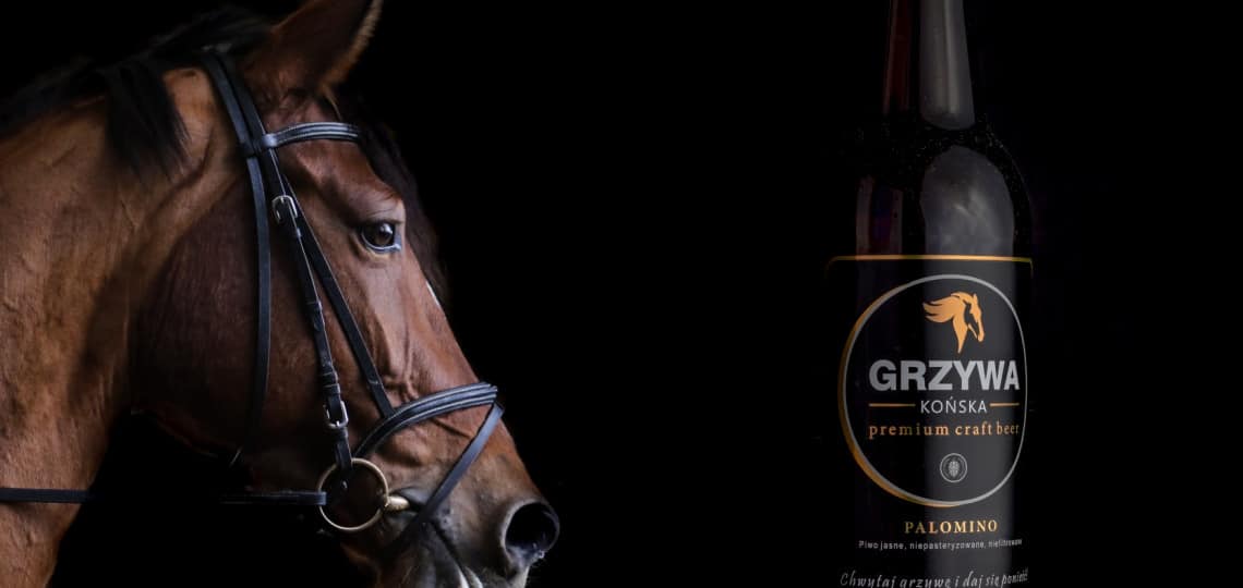 Fotografia produktowa butelki piwa Końska Grzywa Browar Rzemieślniczy