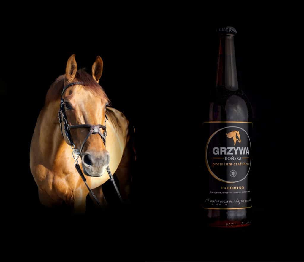 Fotografia produktowa butelki piwa Końska Grzywa Browar Rzemieślniczy