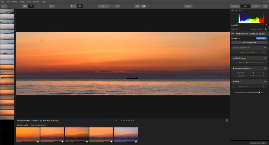 Luminar accent ai 2.0 przykad PO - wartość 50