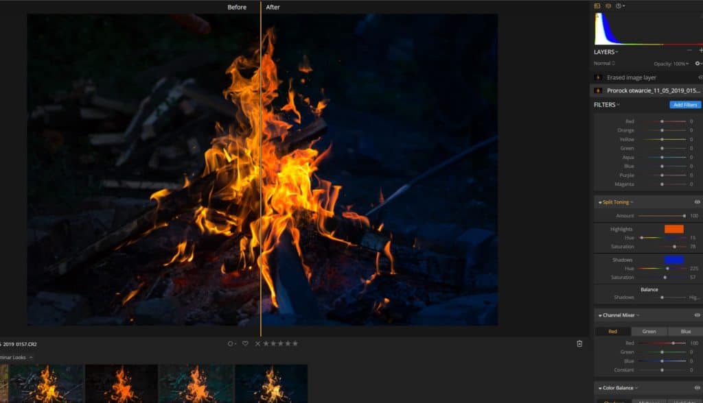 Kolorowanie zdjęć - Luminar split toning przykład drugi