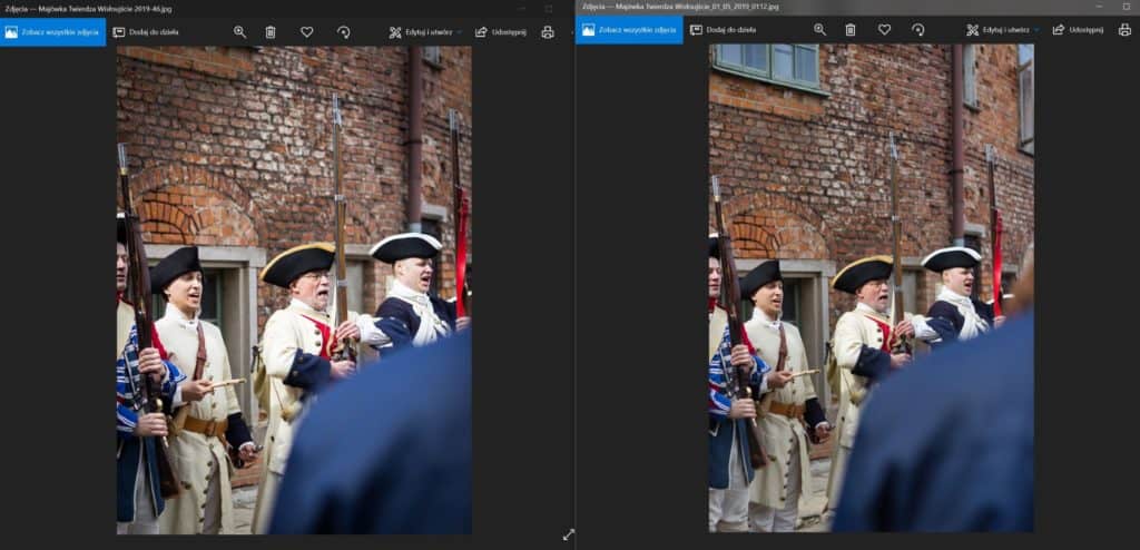 Obróbk zdjęcia vs luminar AI 2- przykład Twierdza wisłoujście