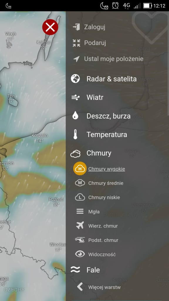 Wysokie chmury aplikacja Windy