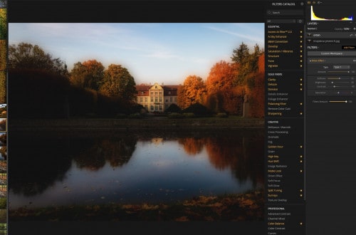 efekt ortona maksymalna wartość w programie Luminar