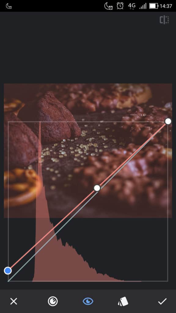 snapseed aplikacja do zdjęć - czerwona poświata przy wykorzystaniu czerwonej krzywej