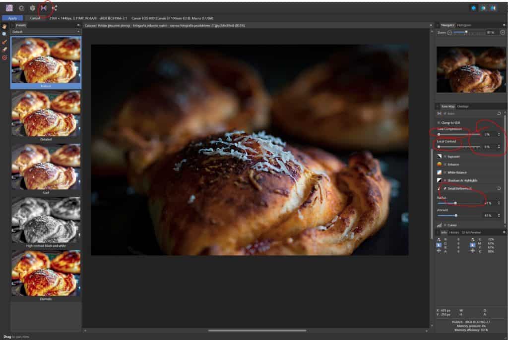 5 sposobów na wyostrzenie zdjęcia- Tone mapping persona - Affinity Photo