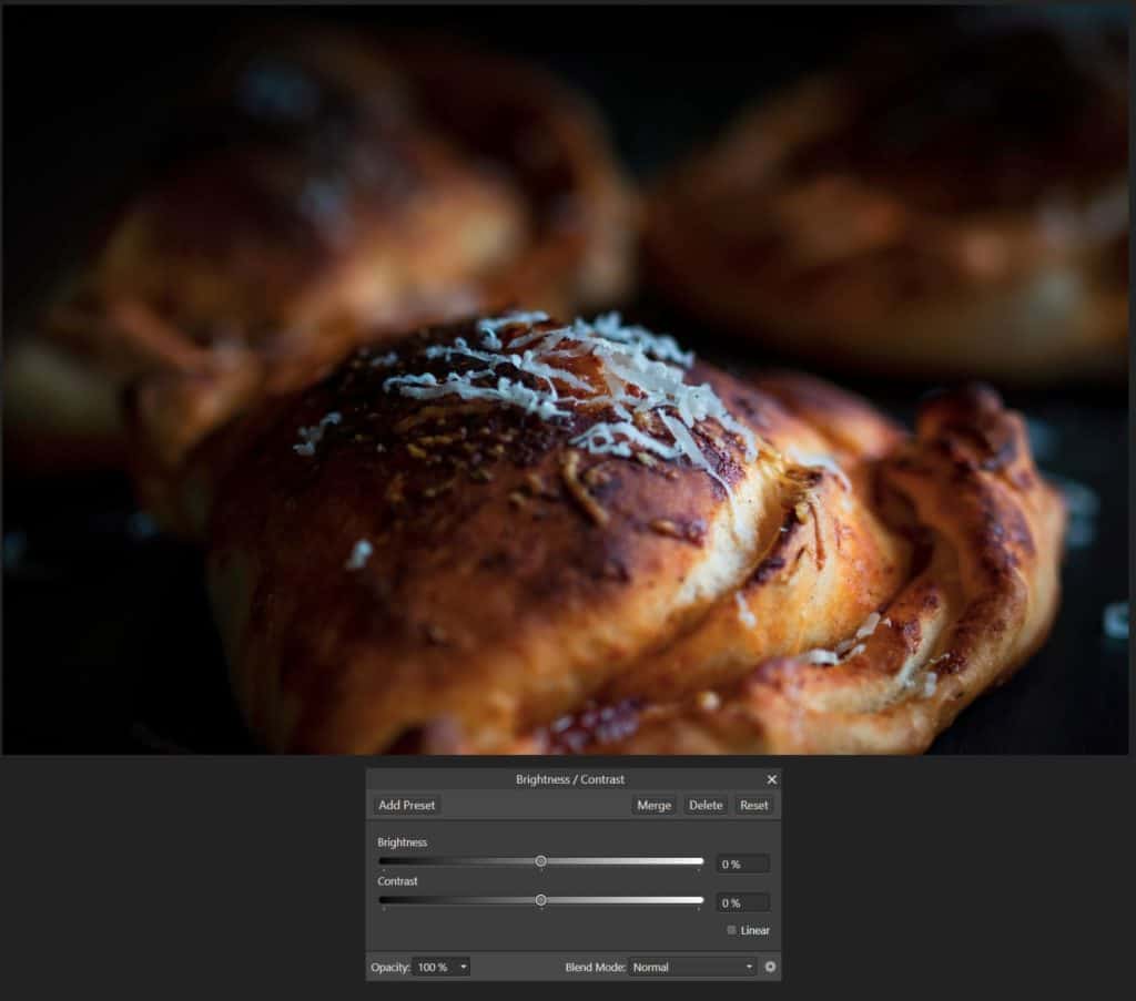 Podstawowe wyostrzanie - wartość domyślna kontrastu - Affinity Photo