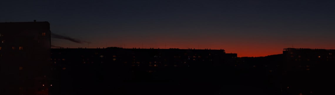 Zachód słońca nad centrum wszechświata czyli Żabiance. Panorama Piotr Kowalski