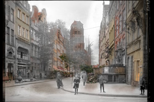 Zdjęcia starego Gdańska ulica Piwna IS_PAN_0000023143